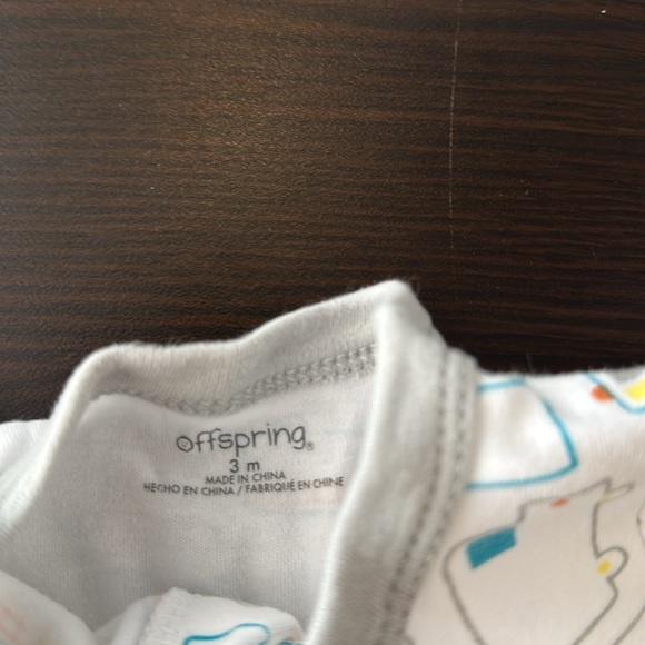 Offspring Gray and Multicolor Kids One Piece Footie - Picture 4 of 5